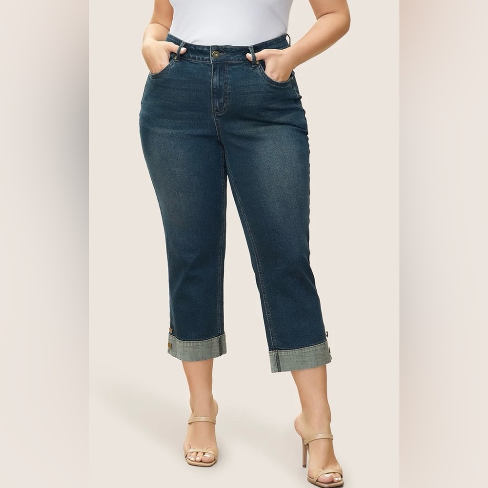 Bloomchic: Women's Blue Cropped Jeans